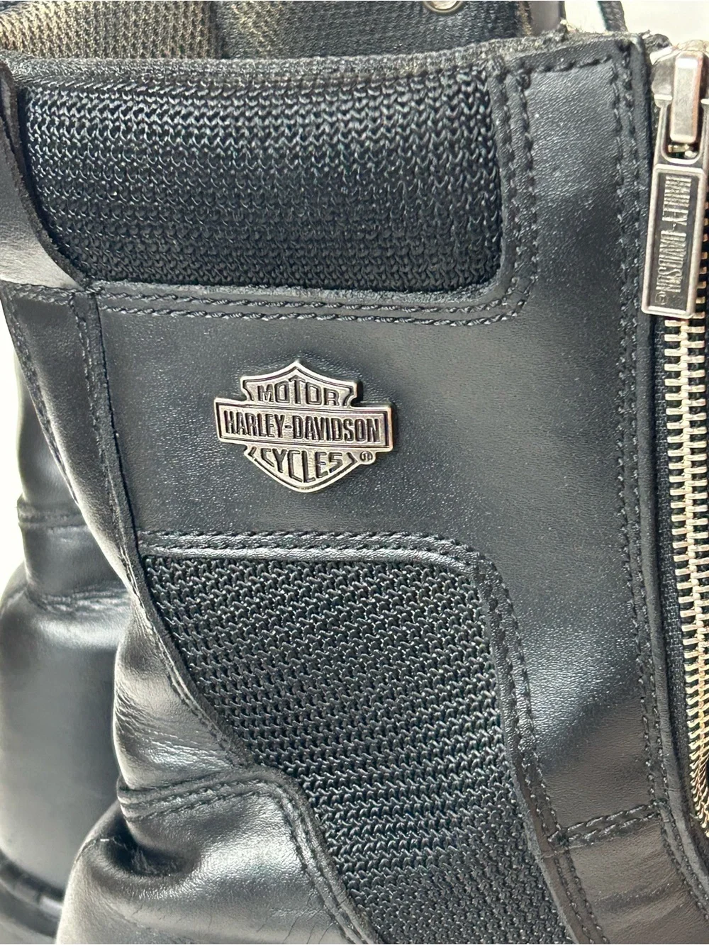 Harley-Davidson Black Side-Zip Lace Boots